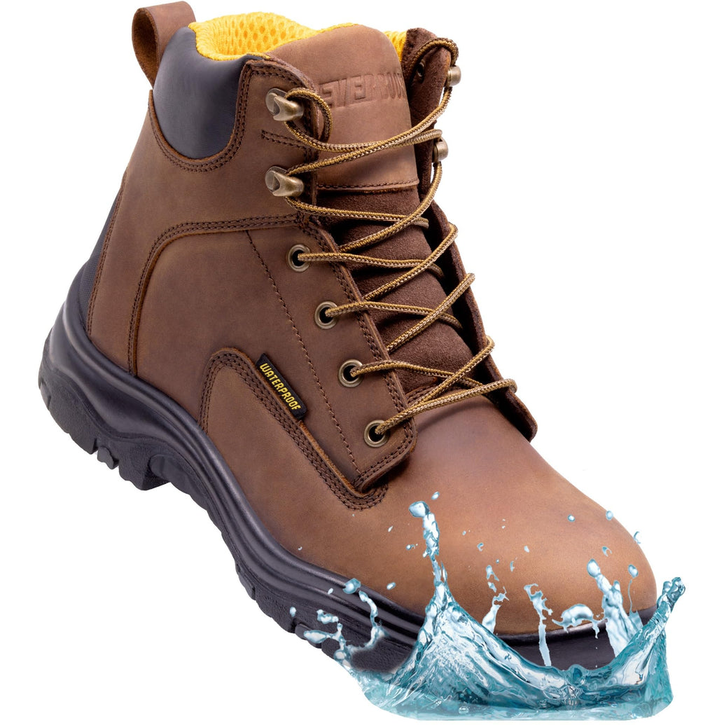 EVERBOOTS ULTRA DRY Men's Waterproof Hiking Work Boots, Lightweight Ultility Leather Shoes, Water Proof Tactical Military Outdoor Ankle Mens Boot for Construction, Roofing, Hunting, Winter Trails