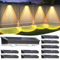 Solar Fence Lights Outdoor, 2 Pack Warm/Neutual/Cool White Fence Solar Lights with 2 LED, IP65 Waterproof, Backyard Patio Decor for Deck, Wall, Railing, Pool, Stair