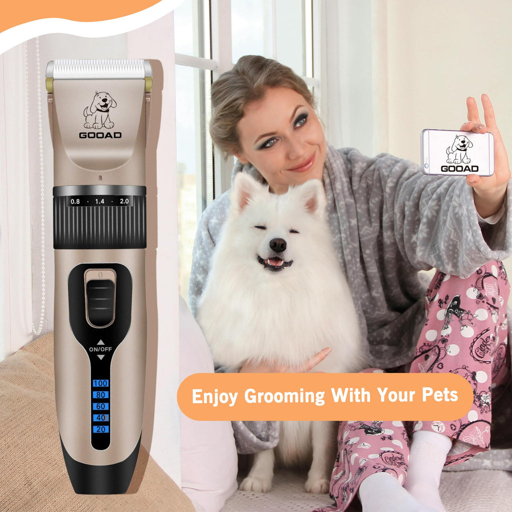 Dog Clippers Grooming Kit and Paw Trimmer,Cordless,Low Noise, Electric Quiet,Rechargeable, Dog Trimmer Grooming, Pet Hair Clippers for Thick Coats,Shaver for Small and Large Dogs Cats(Black)