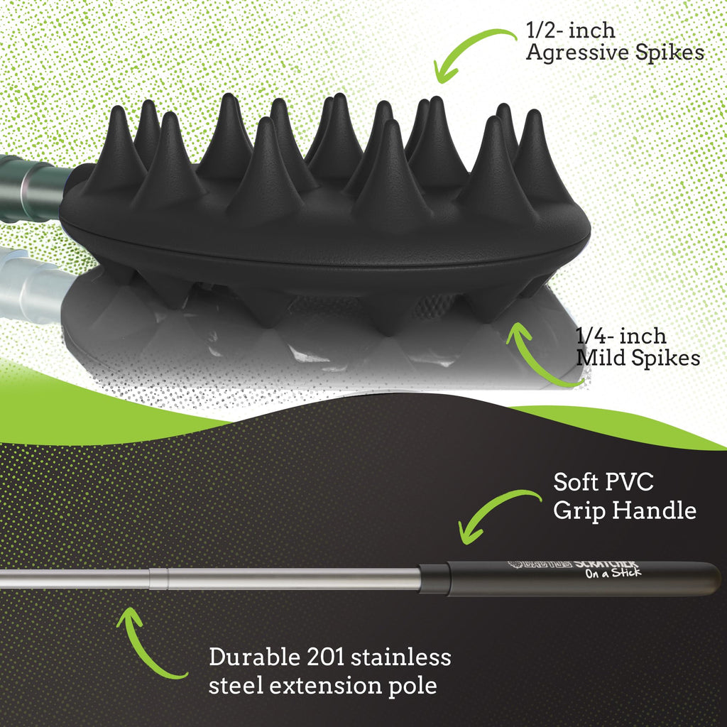 Cactus Scratcher Extendable Big Stick Back Scratcher - Extends 29" Long Double Sided Retractable Scratching Tool for Hand, Neck, Head, and Body - Universal Gift for Family, Pets, and Friends, Glow