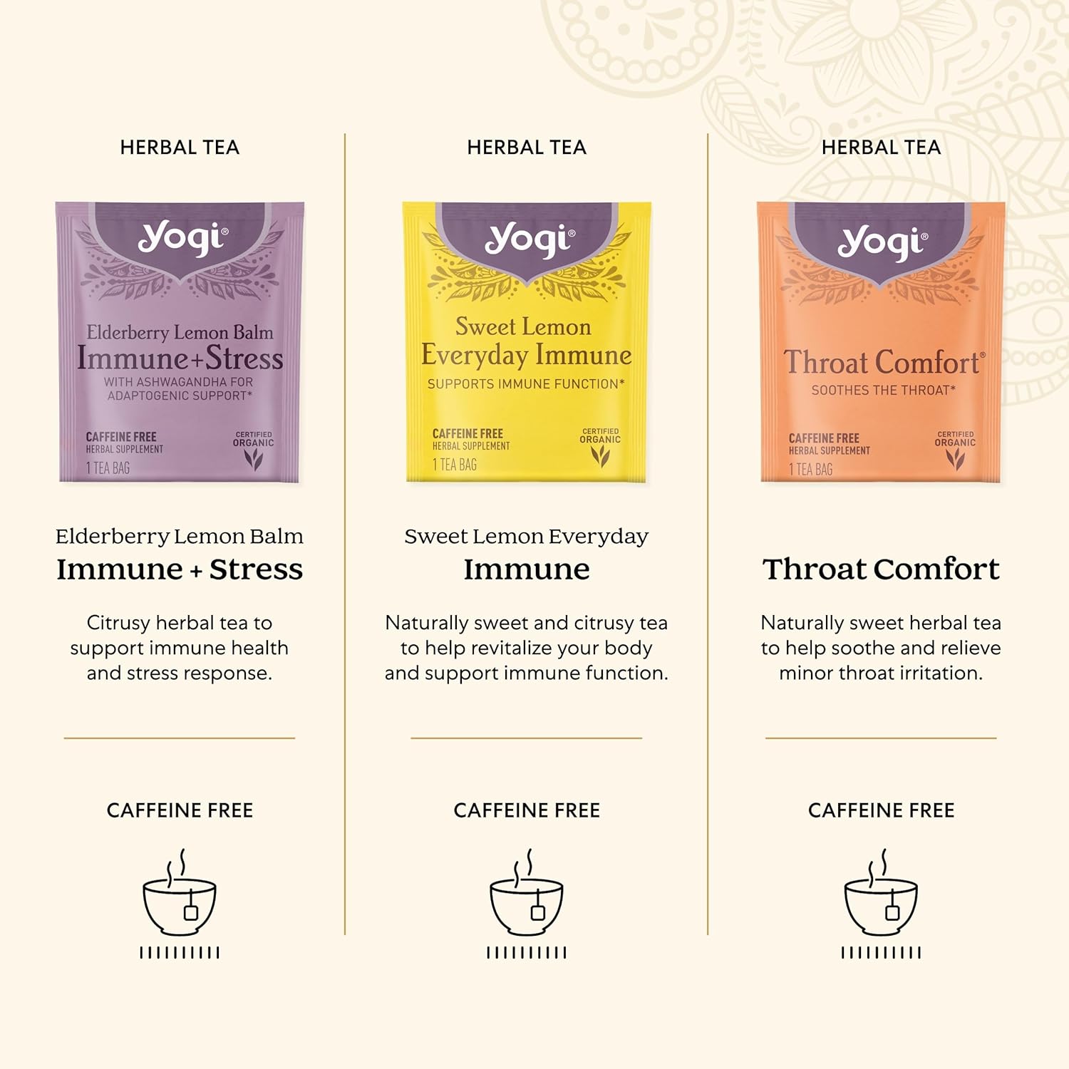Yogi Organic Sampler Gift Box-5 Tea Bags per Flavor (45 Tea Bags)-Delicious Wellness Immunity Teas-9 Herbal Teas-Caffeine-Free Tea Variety Pack-Tea Gift Set