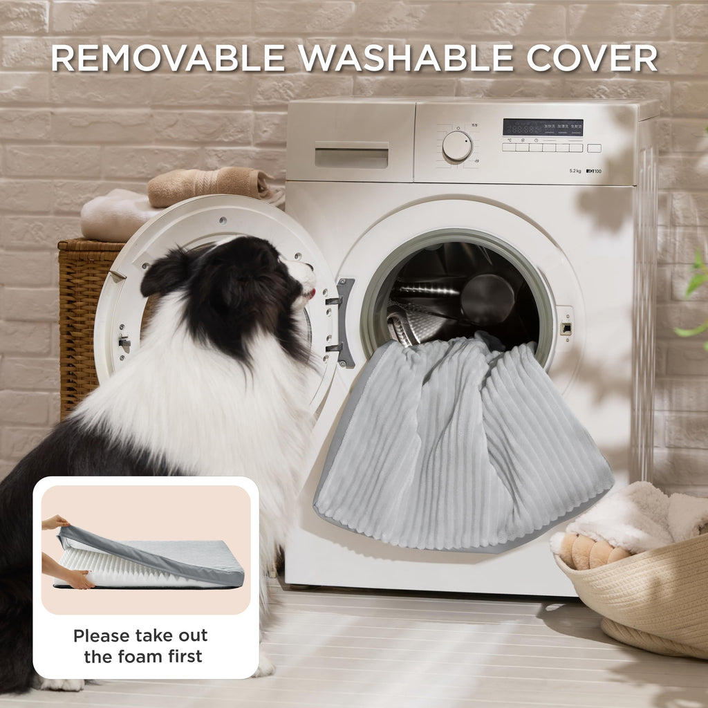 Bedsure ComfyFleece Dog Bed for Small Dogs - Orthopedic Pet Beds with Removable Washable Cover, NOT Waterproof Egg Crate Foam Puppy Mat, Suitable for Pet Up to 20 lbs, 23"x17"x2.8", NOT for Chewers