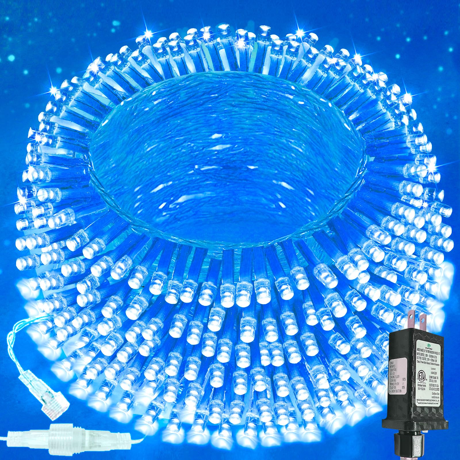 Connectable 100 LED String Lights Indoor Outdoor, 33FT Warm White Christmas Lights Waterproof, 13 Modes with Timer, Twinkle Fairy Lights Plug in Clear Wire for Christmas Tree, Bedroom, Classroom Decor