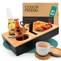 D&D Living® Sofa Tray - Flexible Couch Armrest Organizer with Anti-Slip Cork Pad | Sofa Tray with 18.5x13.4 inches, Sustainable Natural Large Bamboo