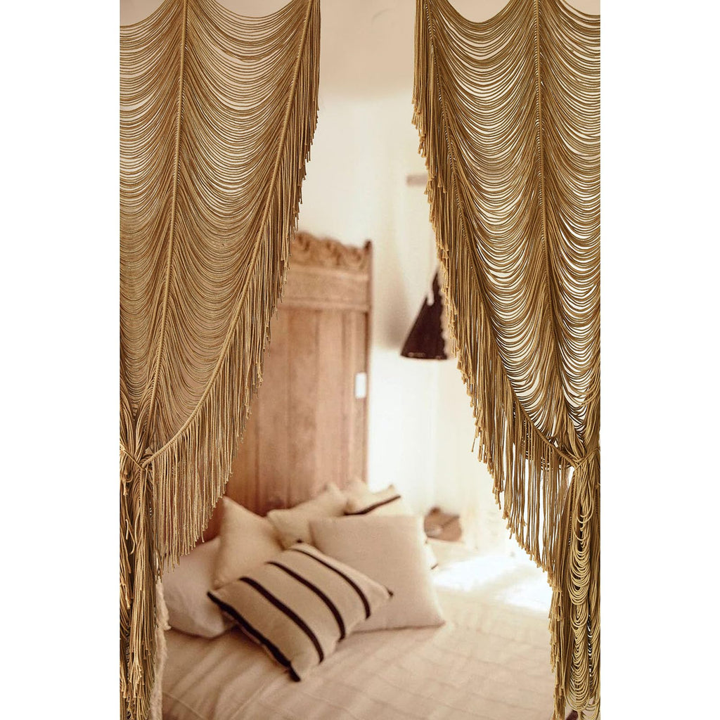 Flber Macrame Curtain Window Macrame Room Divider Doorway Curtain Boho Macrame Wall Hanging Living Room Bedroom Decor 42" W x 75" H