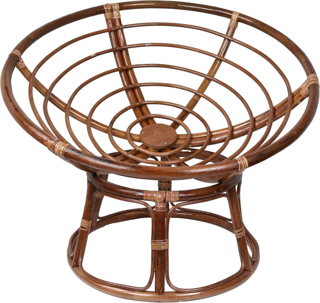 International Caravan Bali 42-inch Modern Wicker/Rattan Brown Rattan Papasan Chair Replacement Frame