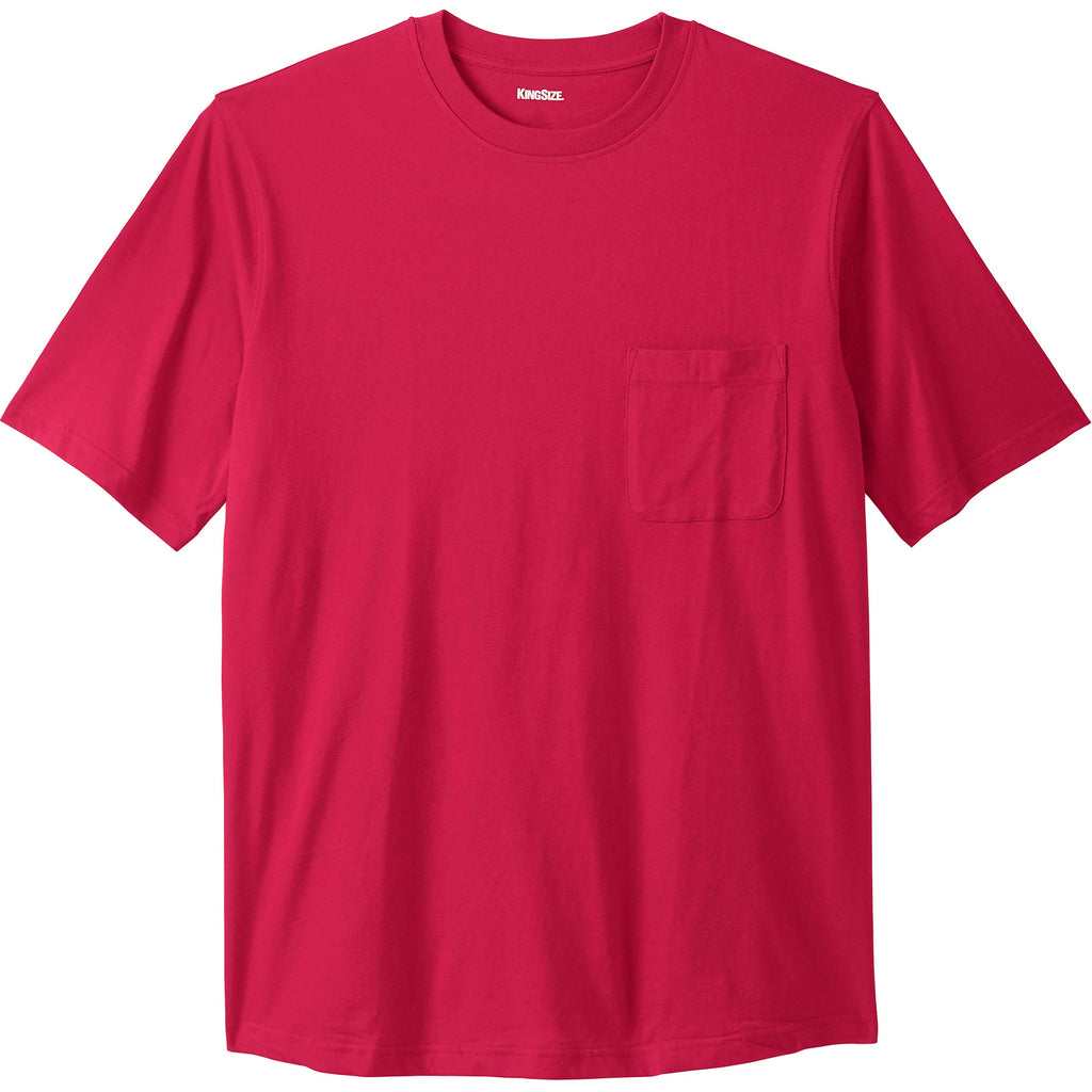 KingSize Men's Big & Tall Shrink-Less Lightweight Pocket Crewneck T-Shirt