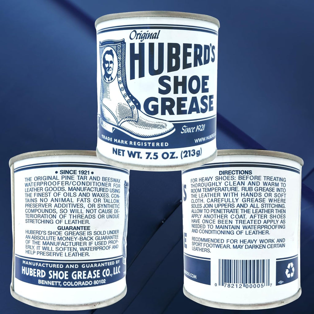 Huberd's Shoe Grease 7.5 oz, Leather Conditioner and Waterproofer for Boots, Shoes, Saddles, and Gear. Beeswax and Pine Tar Formula. Since 1921.