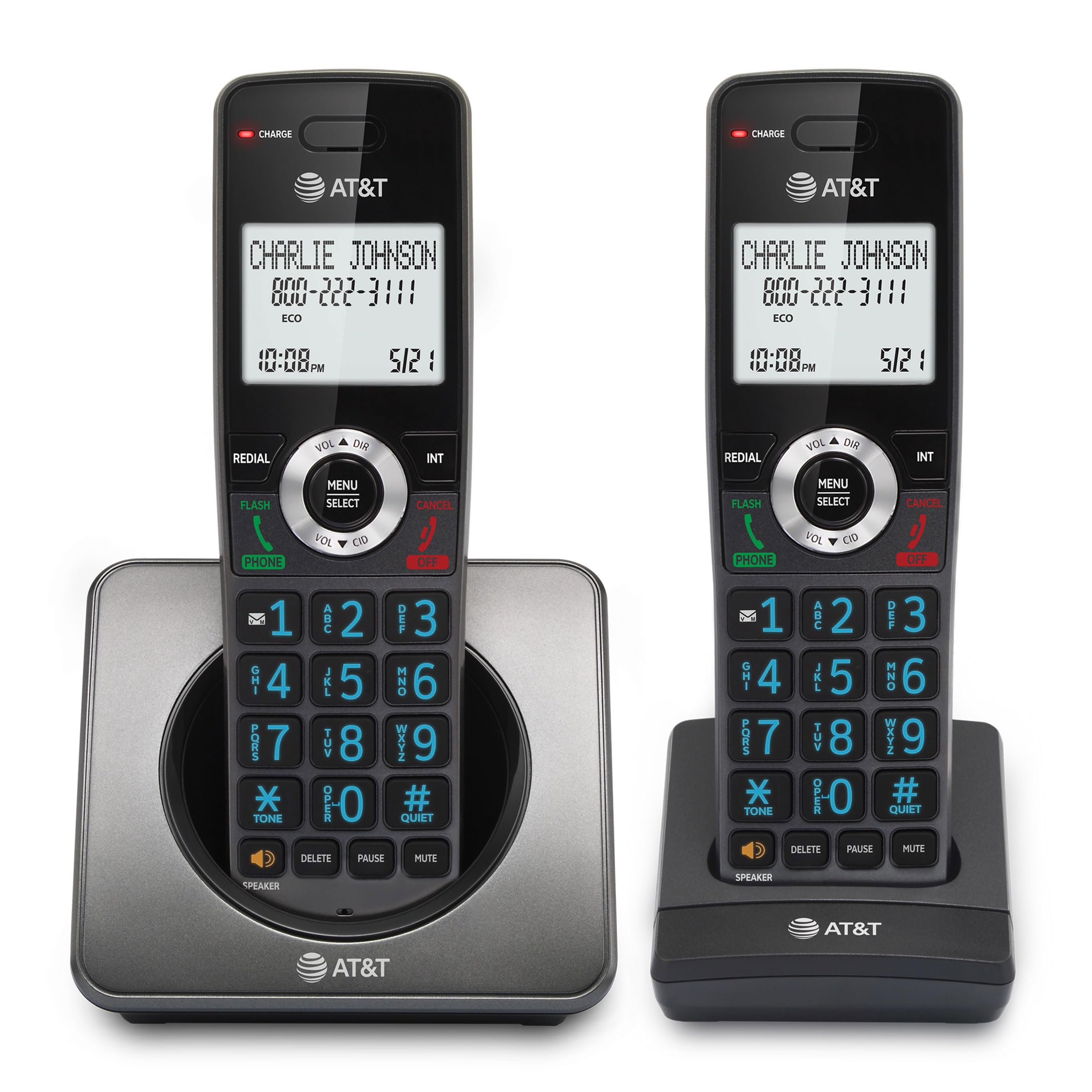 AT&T Landline Home Phone with Call Blocker, Caller ID/Call Waiting, Full-Duplex Handset Speakerphone, Backlit Keypad & Display, Rechargeable Battery, ECO Mode, DECT 6.0: GL2101-11