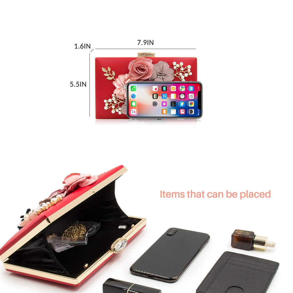 Evening Bag for Women, Flower Wedding Evening Clutch Purse Bride Floral Clutch Bag