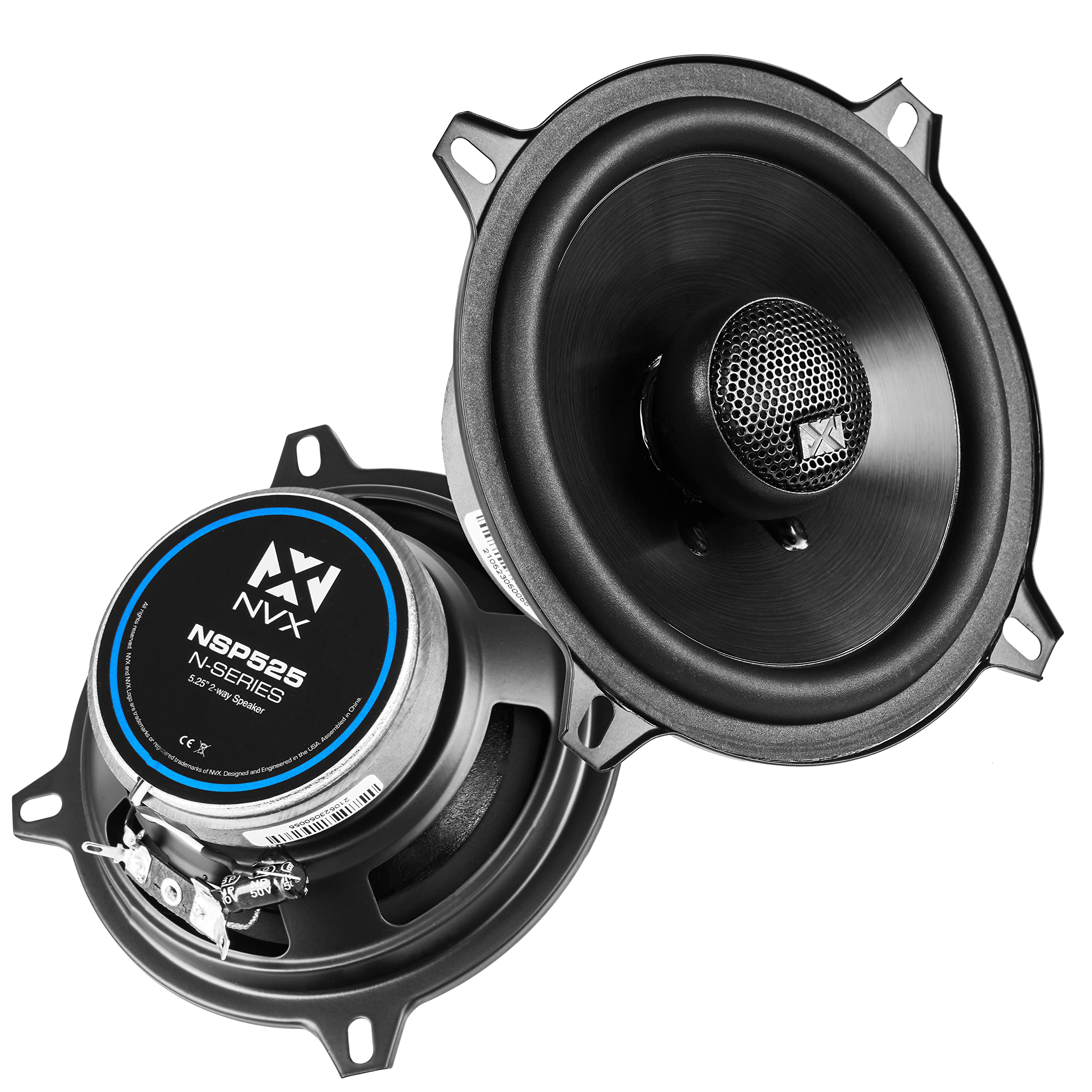 NVX NSP35 3.5" Car Speakers, 200W Max, 70W RMS, 2-Way Coaxial w/Silk Dome Tweeters & Built-in X-Overs, Easy to Install in Cars/Trucks/Doors (Pair)