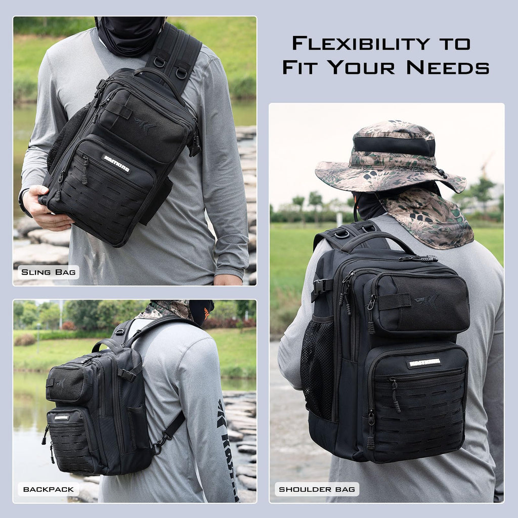 KastKing BlowBak Tactical Sling Tackle Bag-Lightweight Fishing Backpack Storge Fishing Gear and Equipment,Gift for Men