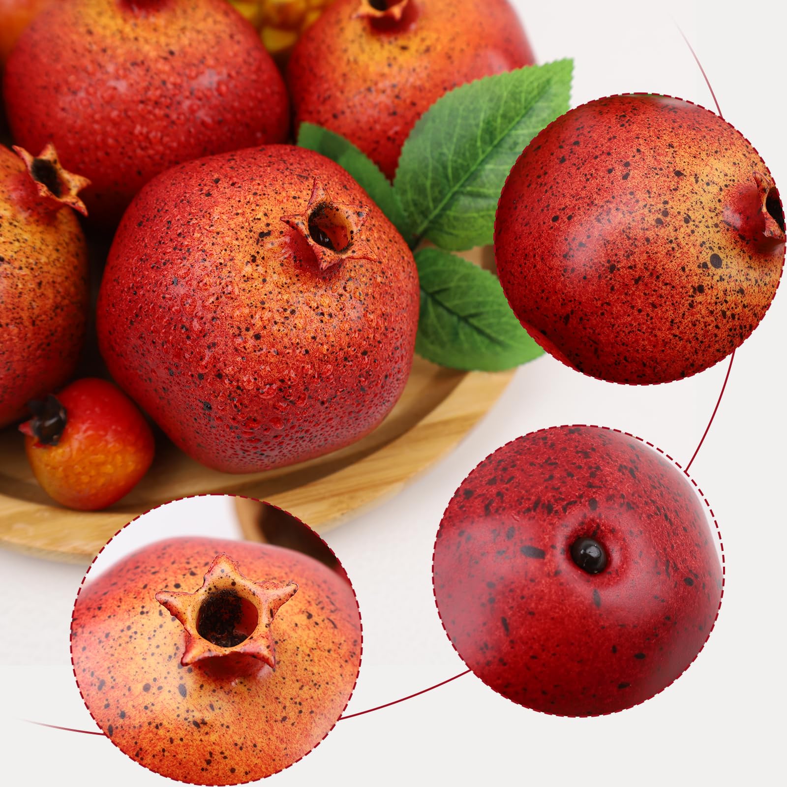 6 Pcs Faux Brown Pears - Realistic Fake Pear Artificial Fruit Decorations for Table Centerpiece, Decorative Artificial Pear for Home Kitchen Decor