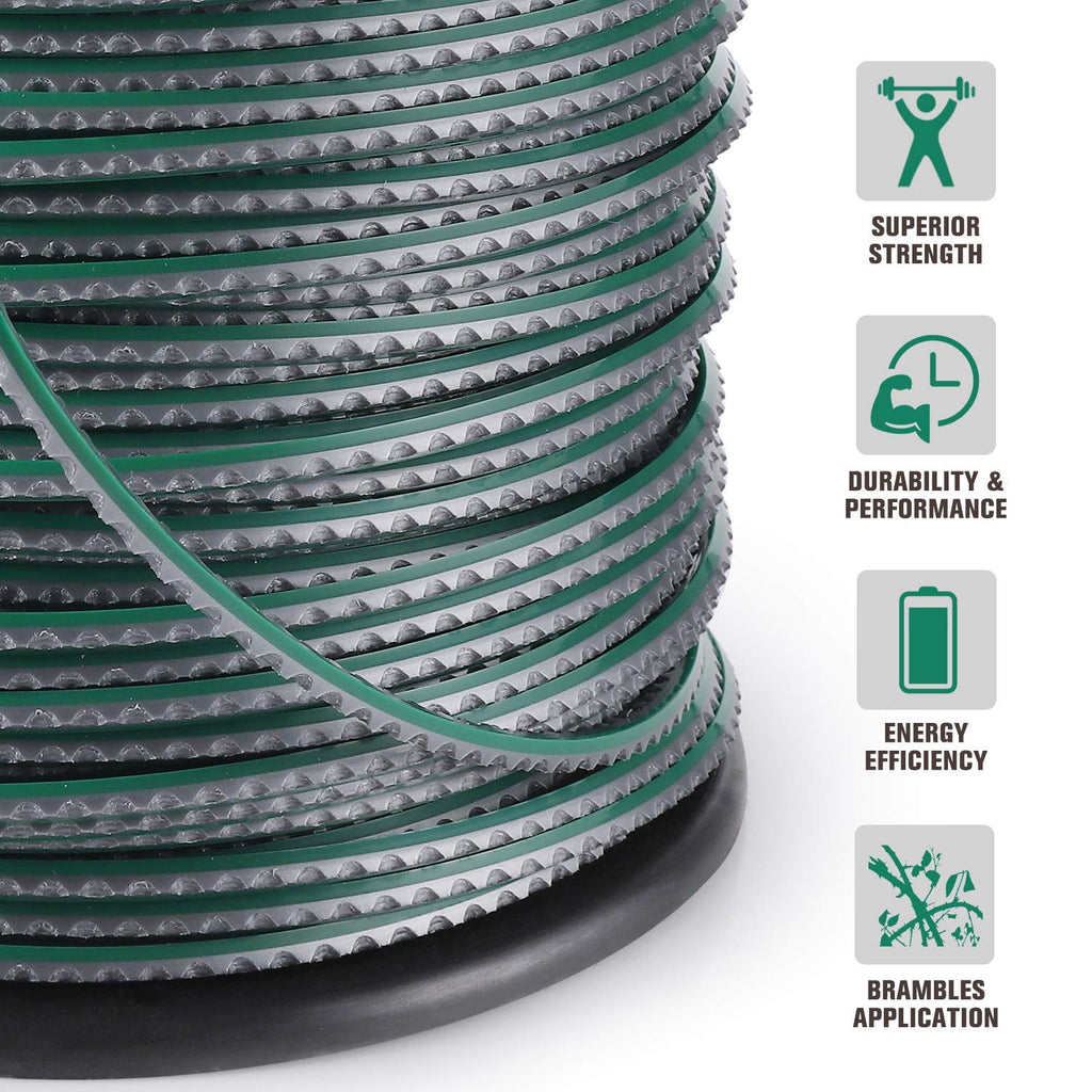 A Anleolife 1-Pound Heavy Duty Sawtooth 140-mil-by-108-ft Dual Core String Serrated Trimmer Line Donut for Walk Behind Wheeled Mowers with Built-in Line Cutter