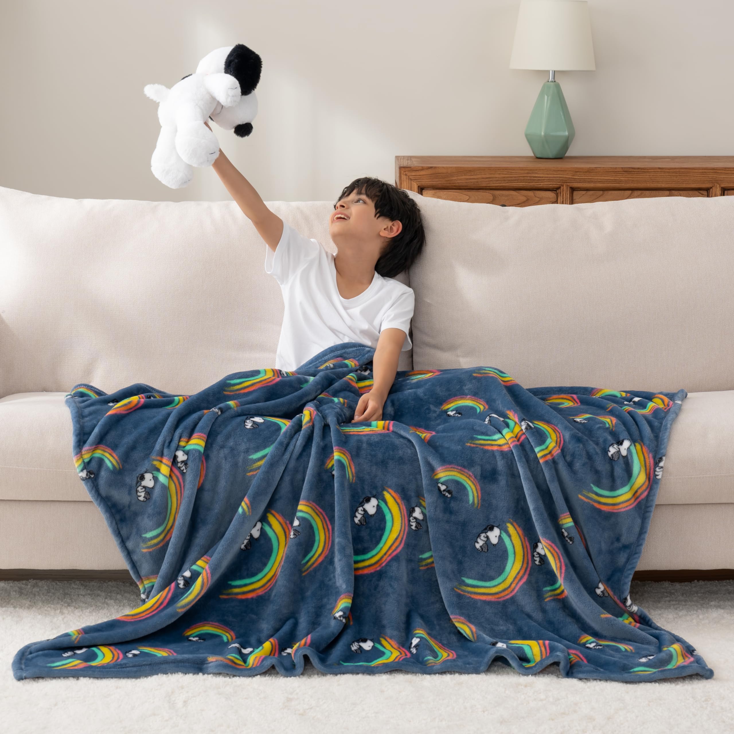 Berkshire Blanket VelvetLoft® Luxury Soft Polyester Throw Blanket, Don’t Let The Pigeon Drive The Bus, 50 x 70in(Official Mo Willems® Product)