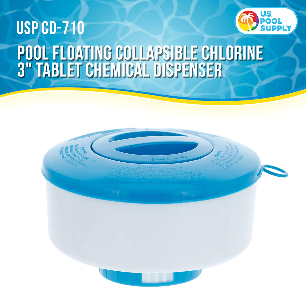 U.S. Pool Supply Pool Chlorine Floater, 3" Tablet Floating Dispenser