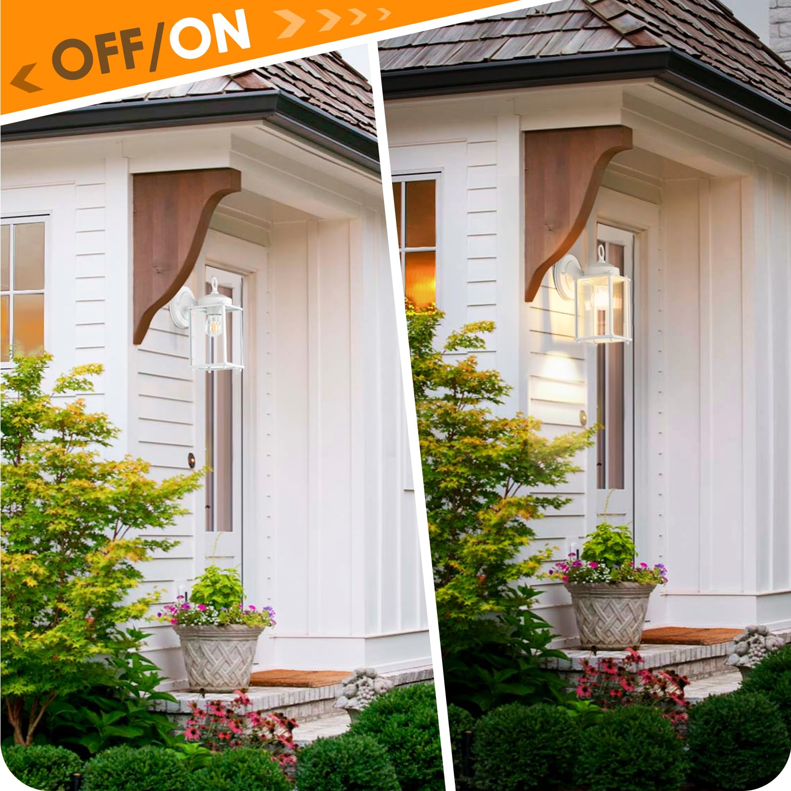 MATAMEYE Outdoor Wall Lantern, Exterior Dark Chocolate Waterproof Wall Sconce Lighting Fixture, Front Door Wall Lamp with Clear Beveled Glass, 2 Pack