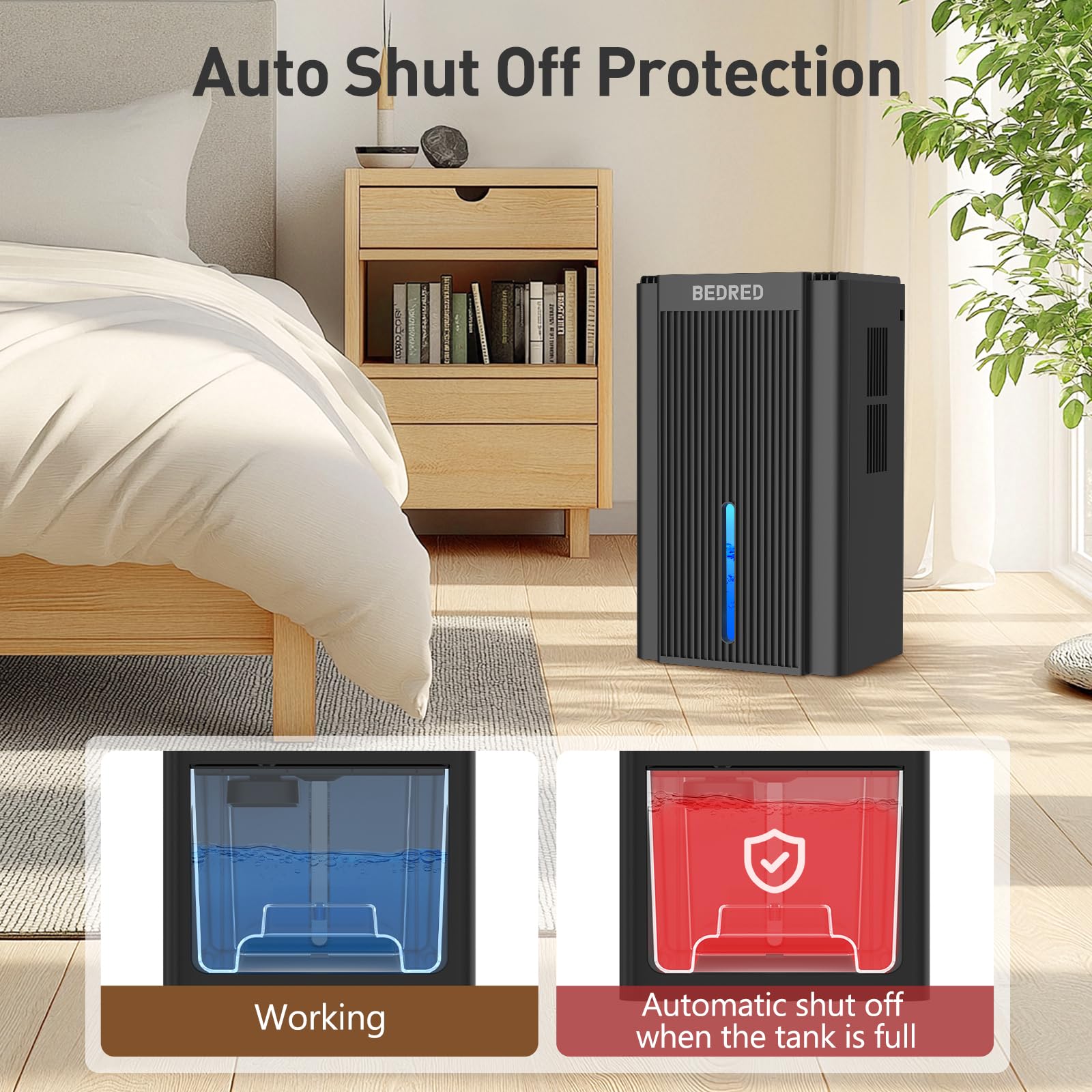 Dehumidifier, 95OZ Dehumidifier for Home 1000 Sq.Ft - Quiet with Auto Shut Off & Relaxing 7 Color Ambient Light,Ideal for Livingroom, Bedroom, Basement(White)