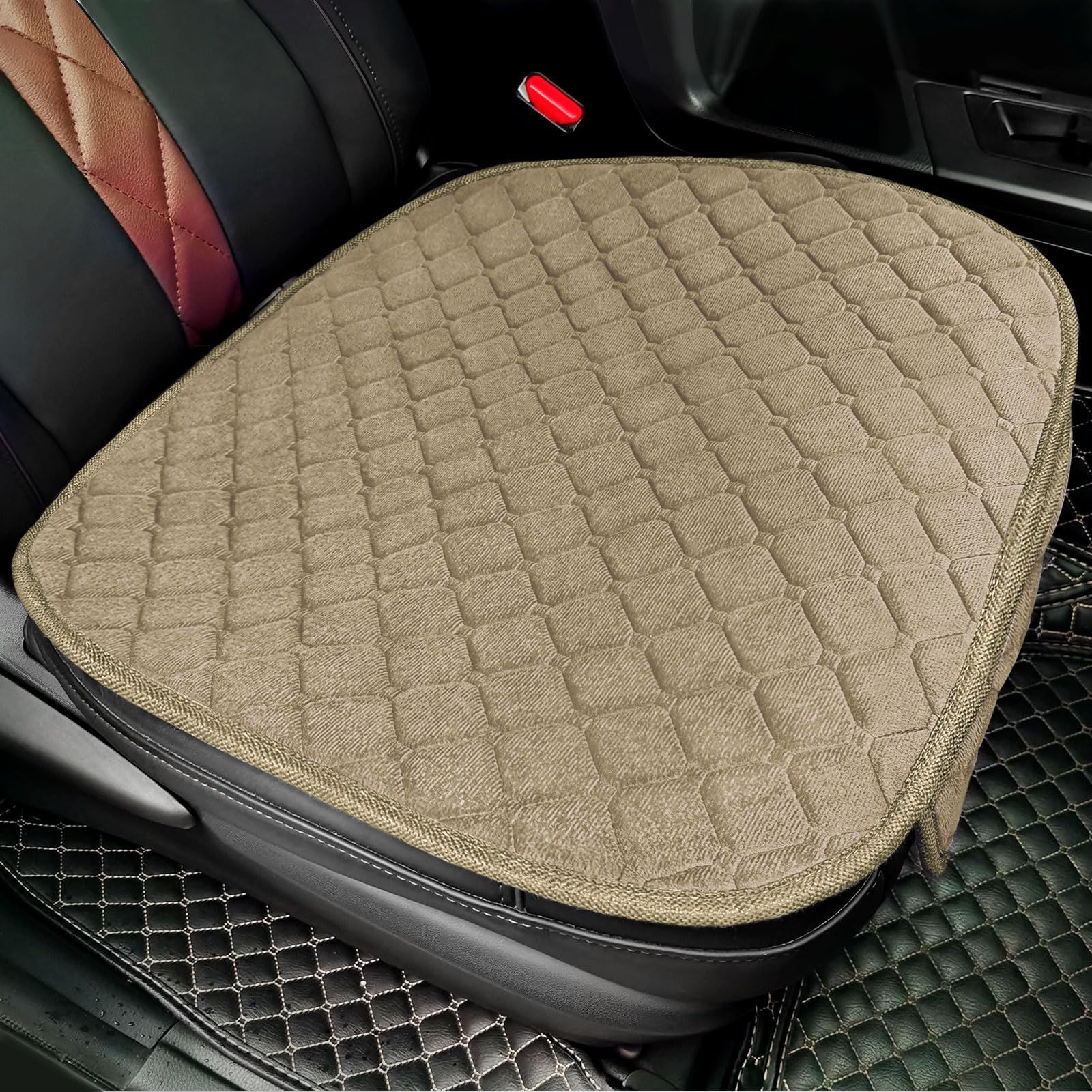 surpassme Comfortable Car Seat Covers Universal Front Seat Covers for Car Accessories, Padded Car Interior Covers for Automotive, SUV, Truck, and Van(Black)