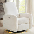 Power Recliner Chair, Swivel Rocker Recliner w/USB & Type-C Charging Ports, Chenille Upholstered Swivel Rocker Glider Recliner for Nursery,Living Room, Bedroom, 1PC, Cream