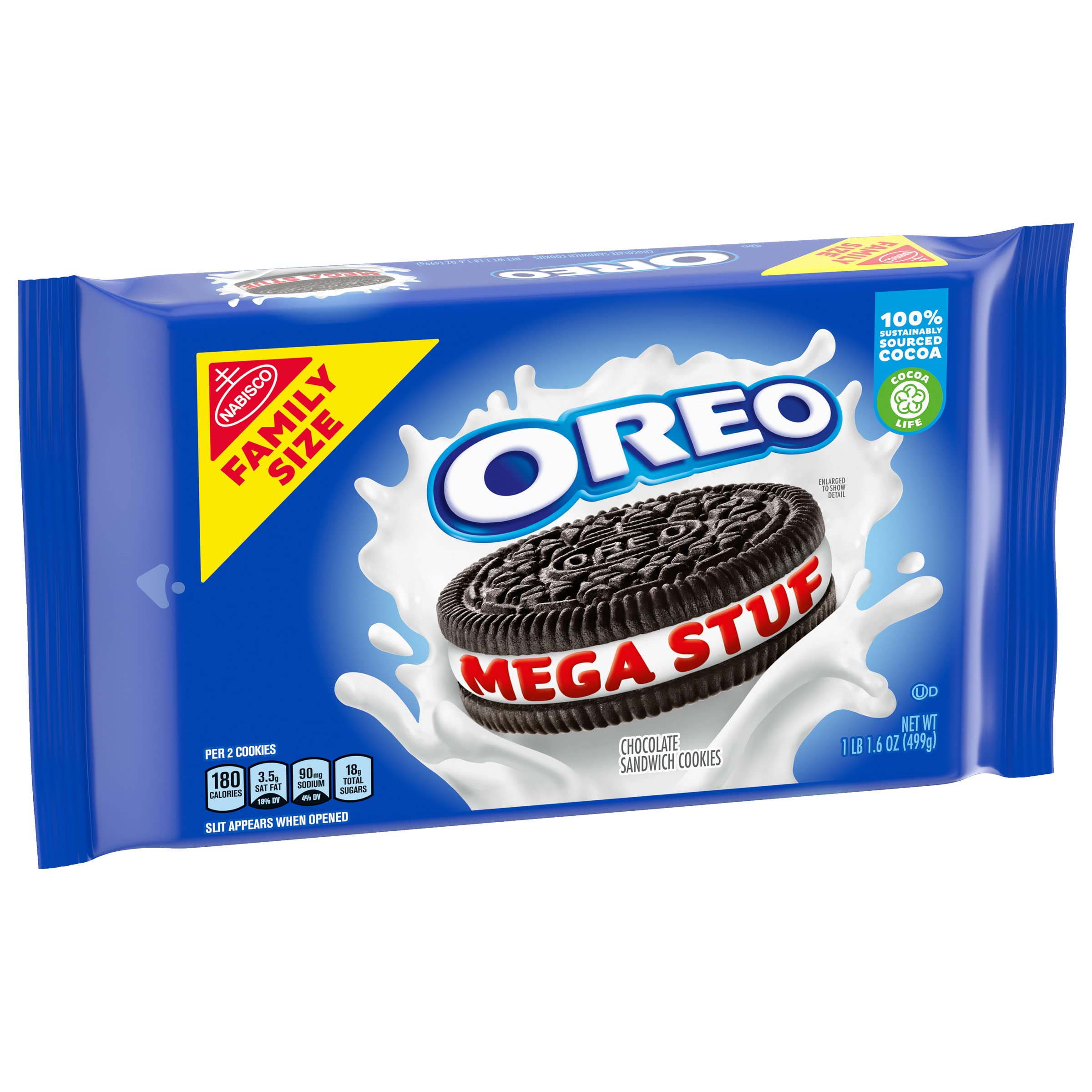 OREO Double Stuf Golden Sandwich Cookies, Family Size, 20 oz
