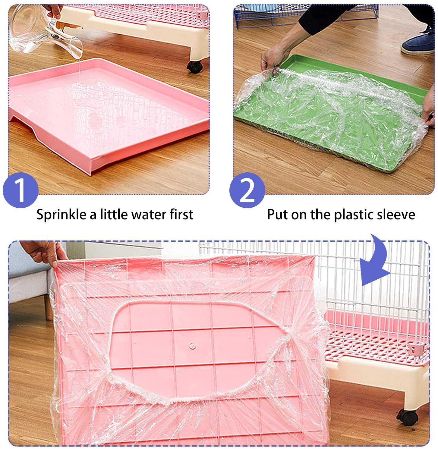30 pcs Disposable Cage Liners, Clear Plastic Rabbit Cage Liner Bag, Universal Toilet Film for Bunny, Hamster, Totoro, Hedgehog, Guinea Pig and Small Animals(30pcs, 47in)