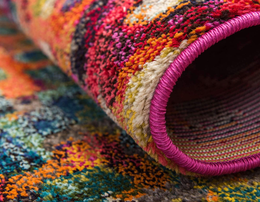 Unique Loom Jardin Collection Colorful, Vibrant, Abstract, Modern Area Rug (2' 0 x 3' 0 Rectangular, Multi/ Blue)