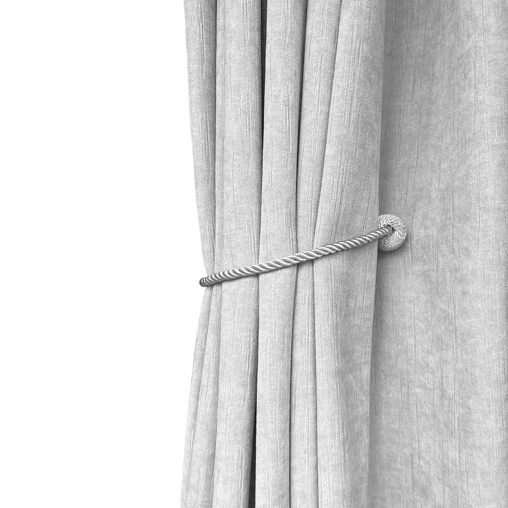 Melaluxe 2 Pack Magnetic Curtain Tiebacks, Decorative Curtain Holdbacks for Window Décor (Beige)