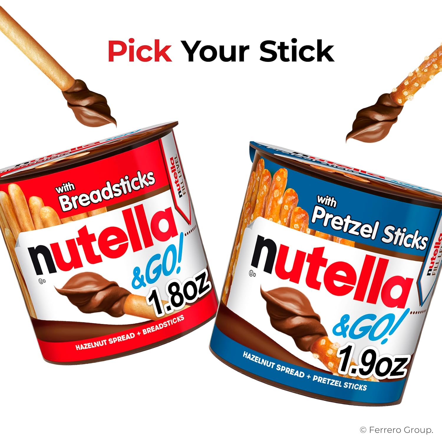 Nutella & GO! Chocolate Hazelnut Spread with Cocoa + Breadsticks, 24 Bulk Snack Packs, 1.8 oz Each