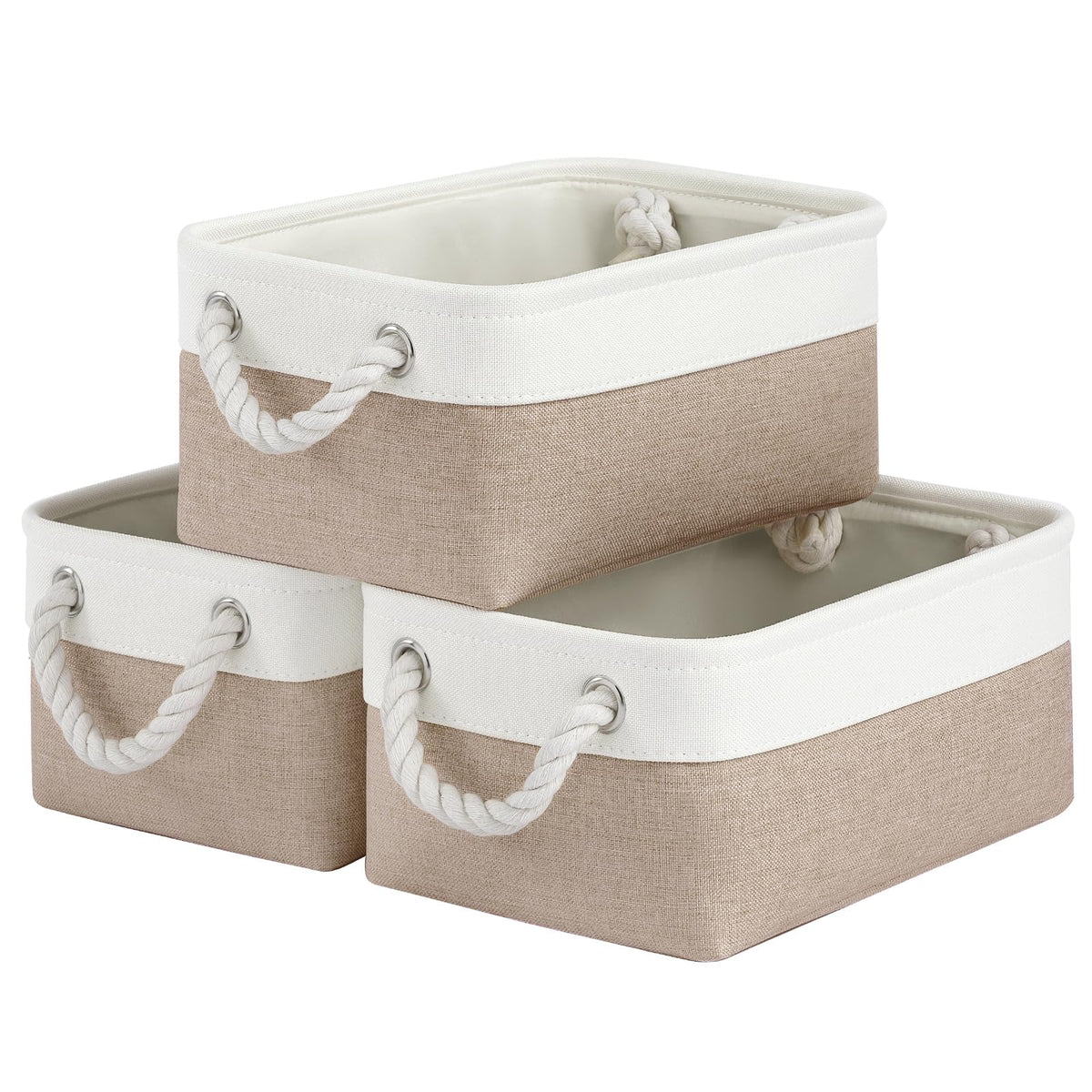 Storage Baskets for Shelves 11.8x7.9x5.2 Inch, Foldable Fabric Storage Bins with Handles, Small Storage Baskets for Organizing Closet, Office, Home Organization (1-Pack, Gray)