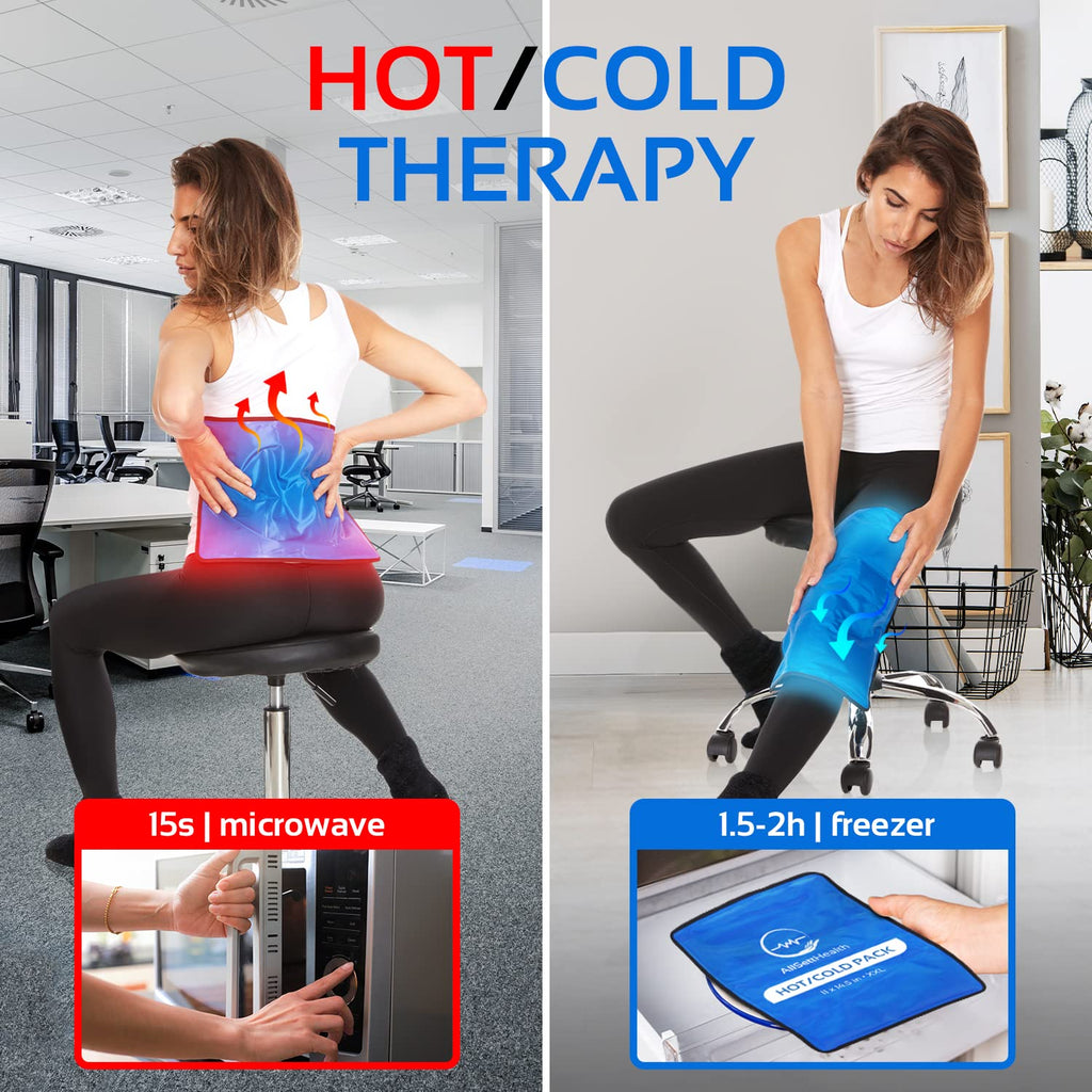 Reusable Ice Packs for Injuries Reusable | 11"x 14.5"- 2 Pack XL | Hot & Cold Pack | Large Ice Pack for Back Pain Relief, Flexible When Frozen | Cold Compress for Back, Knee, and Shoulder Injuries