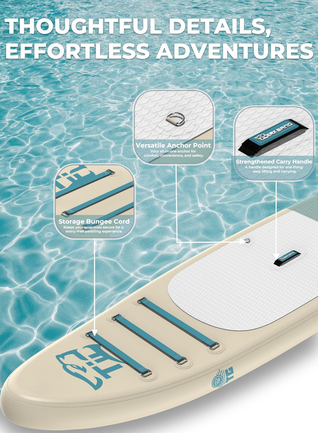 TIGERXBANG 11'6"/11'/10' Inflatable Paddle Board with Complete Accessories, Versatile Premium Paddle Boards for Adults/Youth, Stand Up Paddle Board Polar/Wave/Sunny Wave Collection