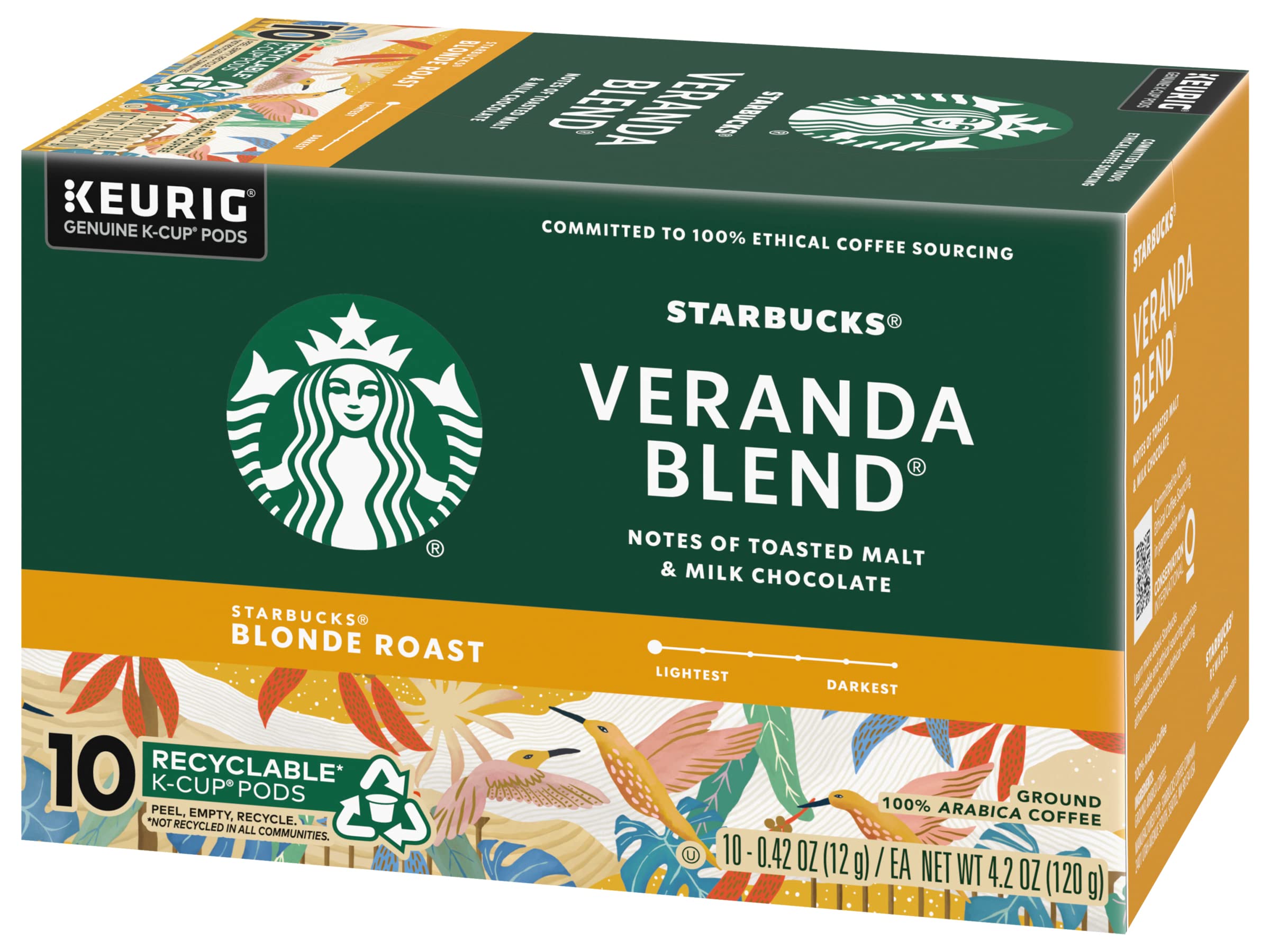 Starbucks K-Cup Coffee Pods, Starbucks Blonde Espresso Roast Hot or Iced Coffee, 22 Keurig Pods