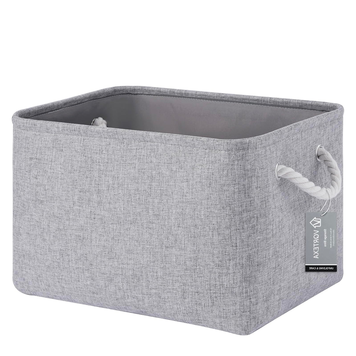Storage Baskets for Shelves 11.8x7.9x5.2 Inch, Foldable Fabric Storage Bins with Handles, Small Storage Baskets for Organizing Closet, Office, Home Organization (1-Pack, Gray)
