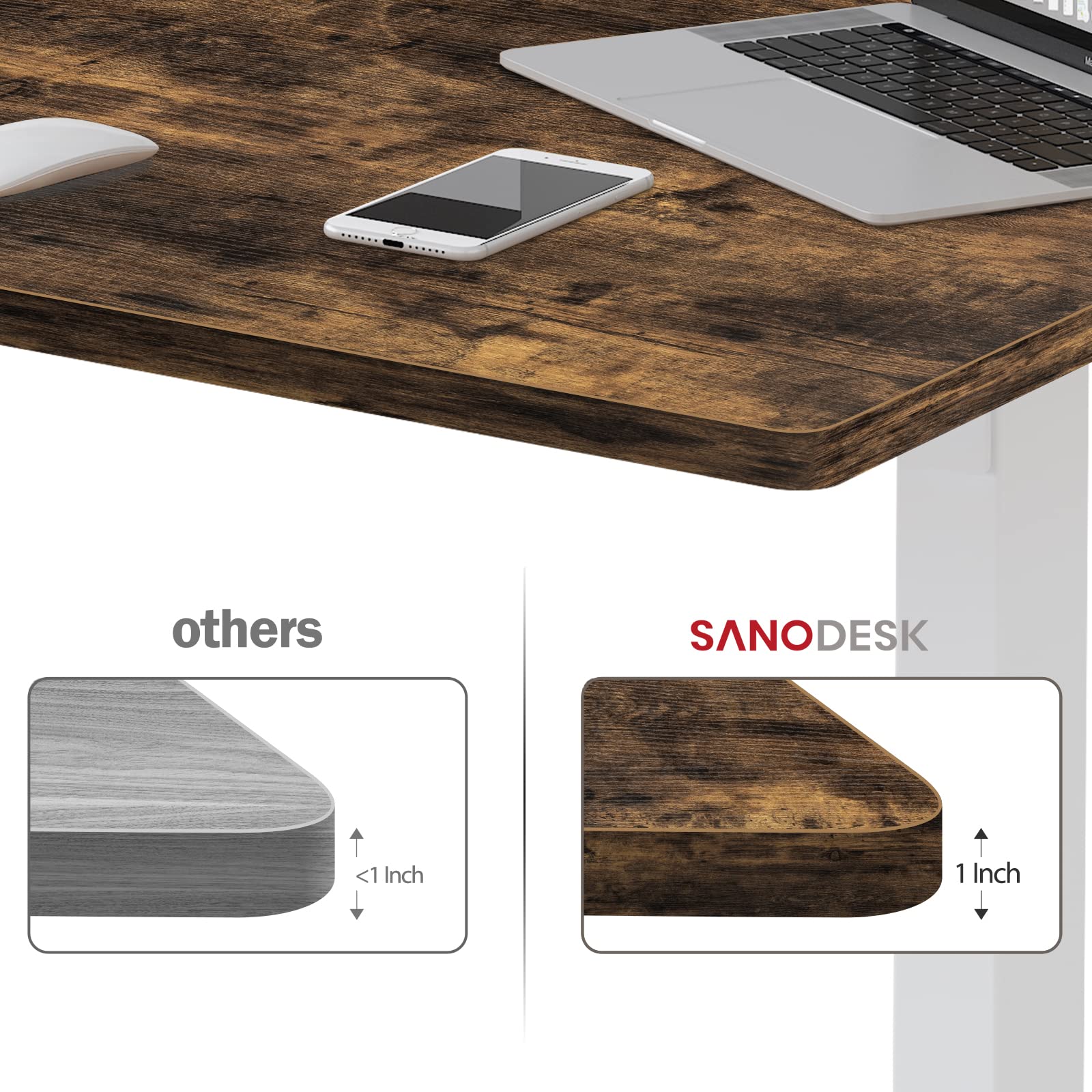 SANODESK Whole-Piece Particle Board Table Top for Standing Desk Home Office Desk DIY, 40x24x1 Inch Black Desk Top