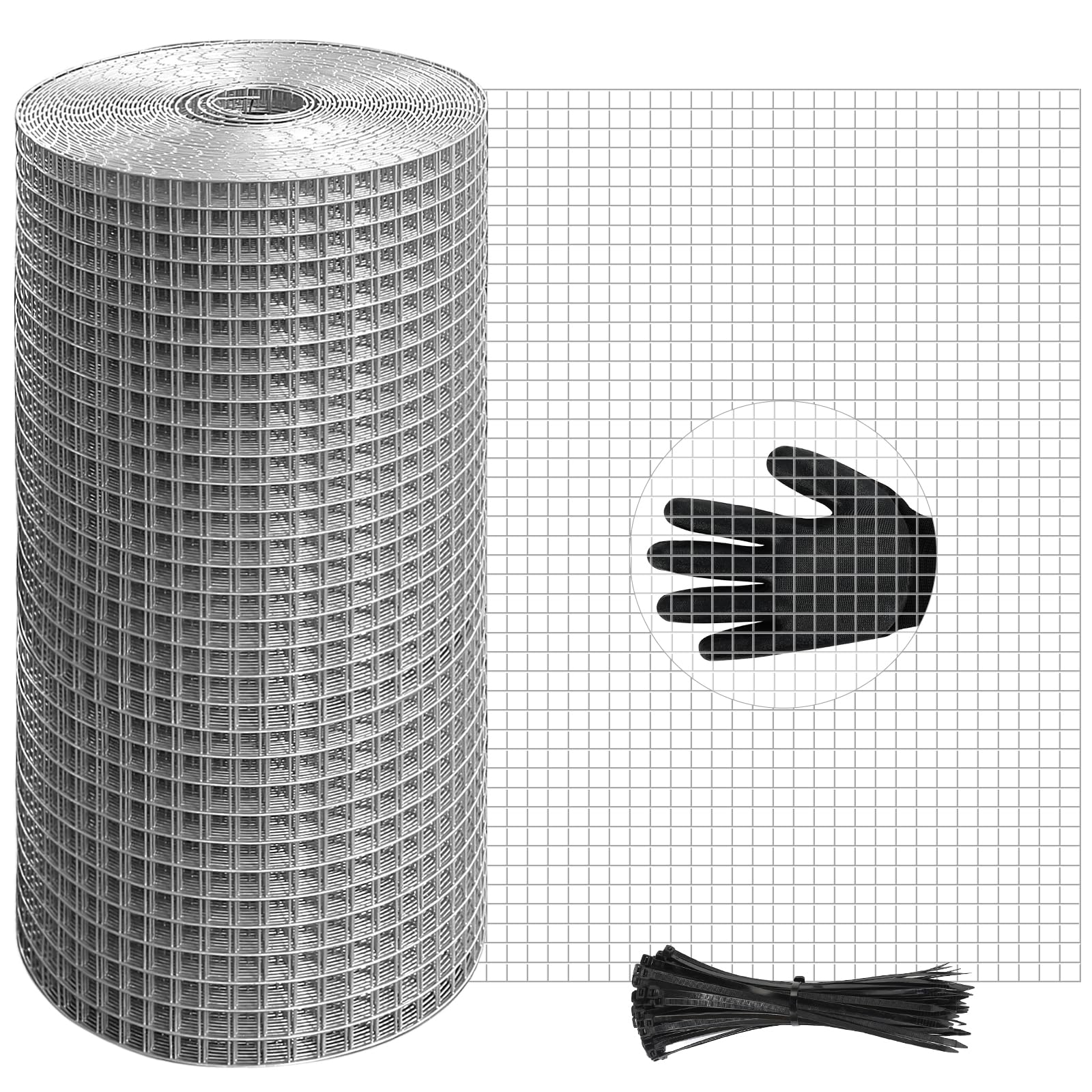 4in x 20ft Hardware Cloth Hot-Dip Galvanized Welded Chicken Wire Fencing - Heavy Duty 1/4inch 19 Gauge Wire Mesh for Garden, Chicken Coop, Rabbit Cage, Rodent & Predator Protection