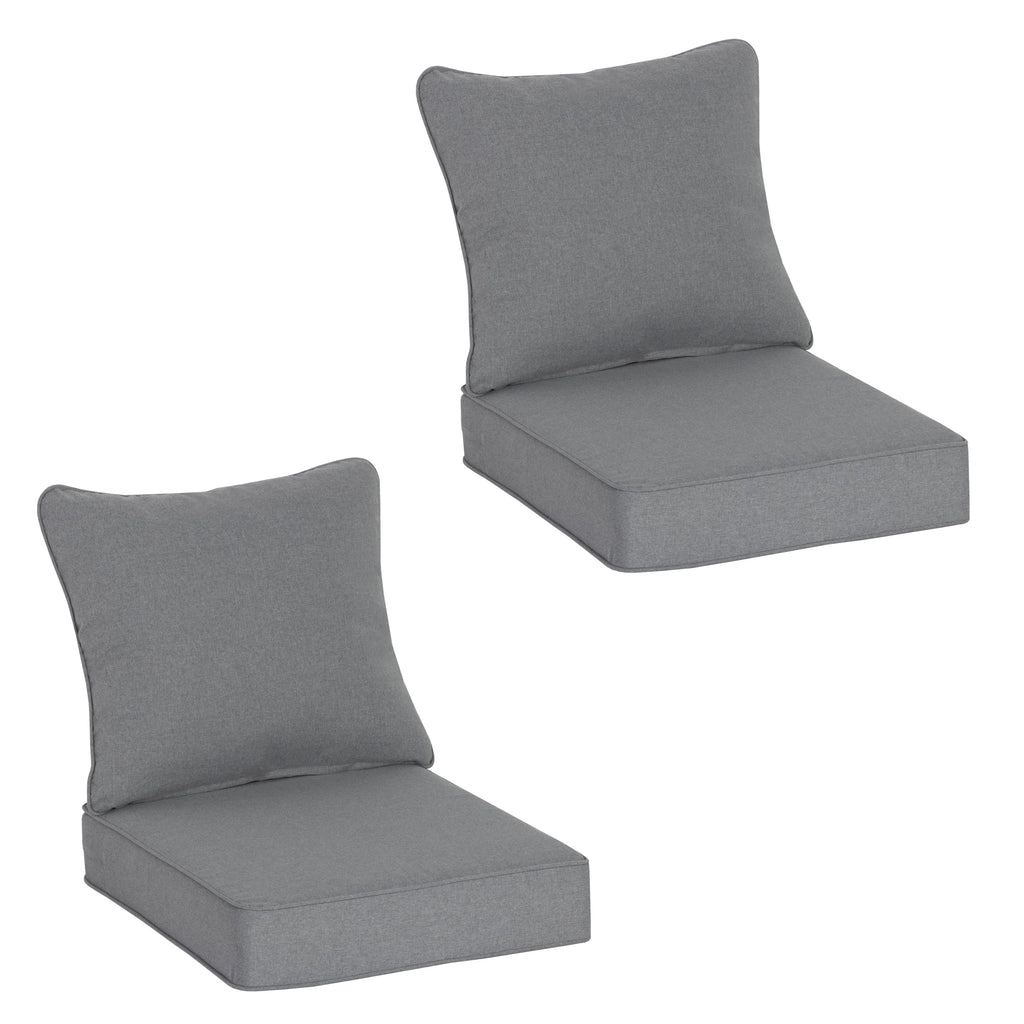 COZYVIDA 5.1" Thick Outdoor Patio Cushions Set of 2, 22"x24"x5.1" Seat, C0 Water-Resistant Breathable Fabric, UV-Resistant 1000+ Hrs, 35D Foam with Recycled Fiber Fill,Beige