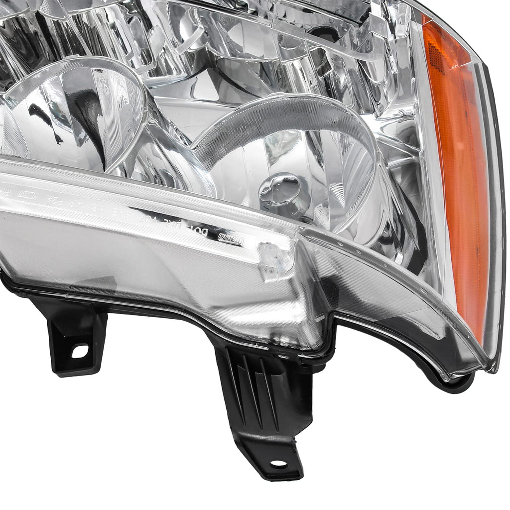 APSVE Headlights Assembly Fit for 2007-2014 Chevy Tahoe,For 07-13 Chevy Suburban Avalanche Replacement Headlamp Pair OE style, Chrome Housing Amber Side