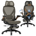 ELABEST X100 Ergonomic Office Chair with Footrest, Big and Tall Home Desk Chair with 5D Flip-Up Arms, Adjustable 3D Lumbar Support,High Back Rolling Computer Chair, Swivel Mesh Chairs (Coffee Break)
