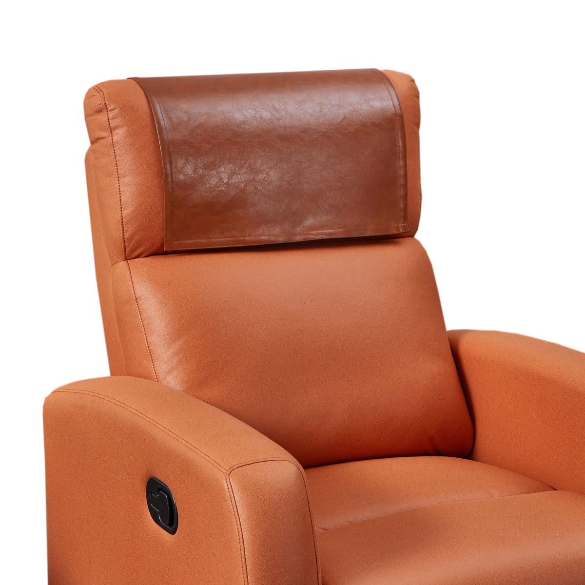 Non Slip Recliner Headrest Protector Washable Faux Leather Headrest Covers for Recliner Chair Waterproof Couch Head Rest Covers for Sofa,Furniture,Office Chair,Theater Seat (Beige)