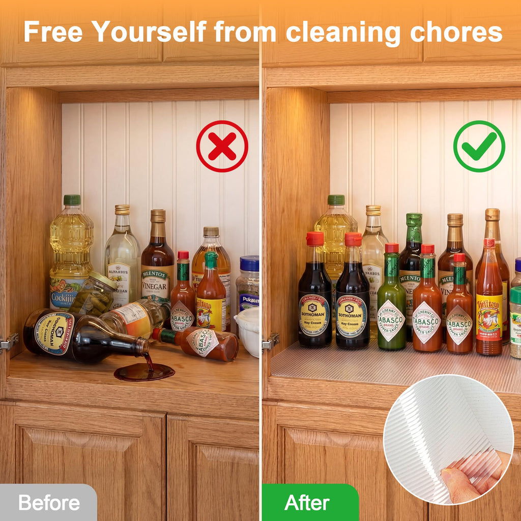 FEXIA Shelf Liner for Kitchen Cabinets Drawer Non Adhesive Non-Slip Liner 12 Inches x 20 FT Waterproof & Oil-Proof Durable Material Fridge Liner for Shelves