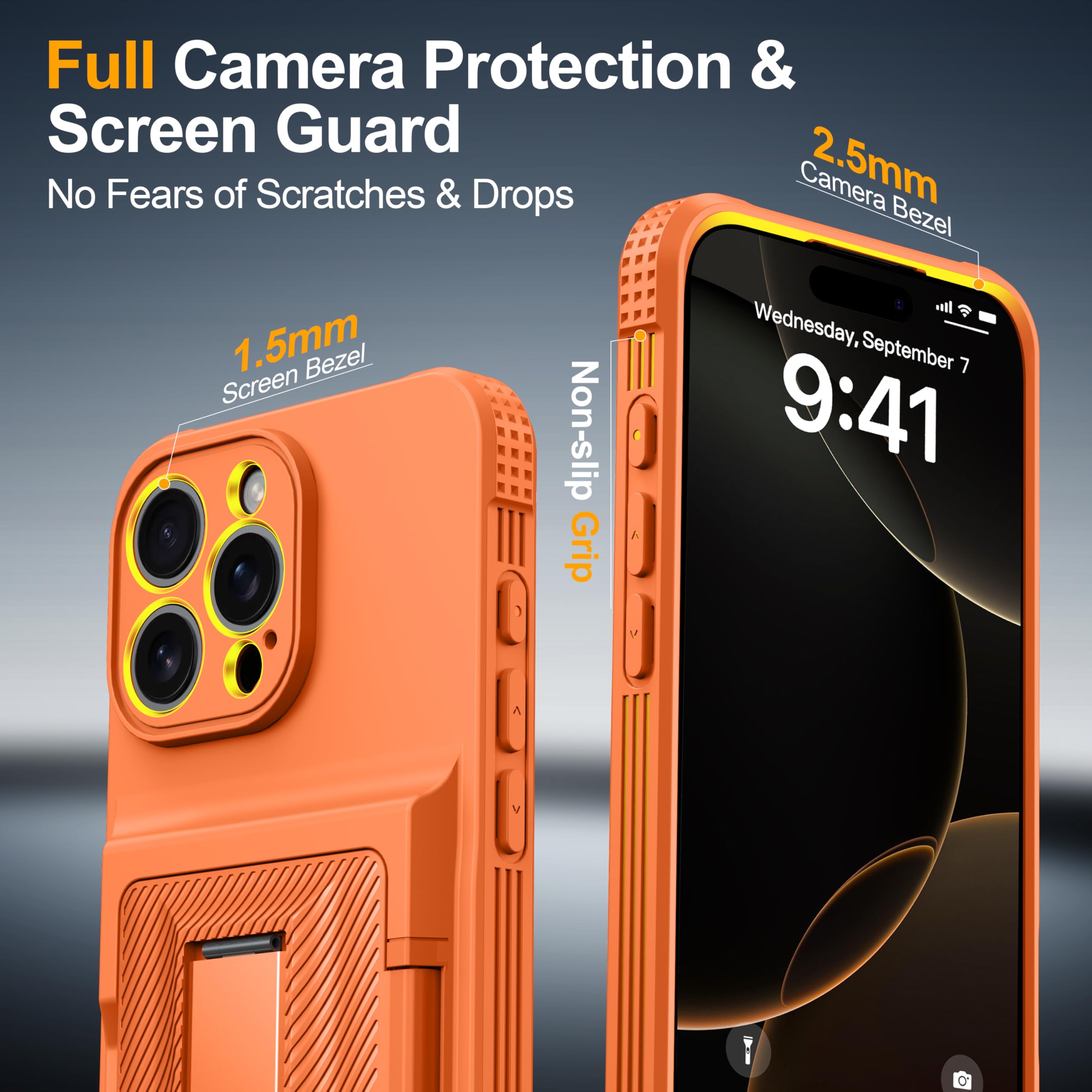 Oneagle Wallet for iPhone 16 Pro Max Case with Card Holder (4-5 Cards) [RFID Blocking] [Privacy Screen Protector] Full Camera Protection & Kickstand, 15FT Shockproof Phone Case for iPhone 16 Pro Max