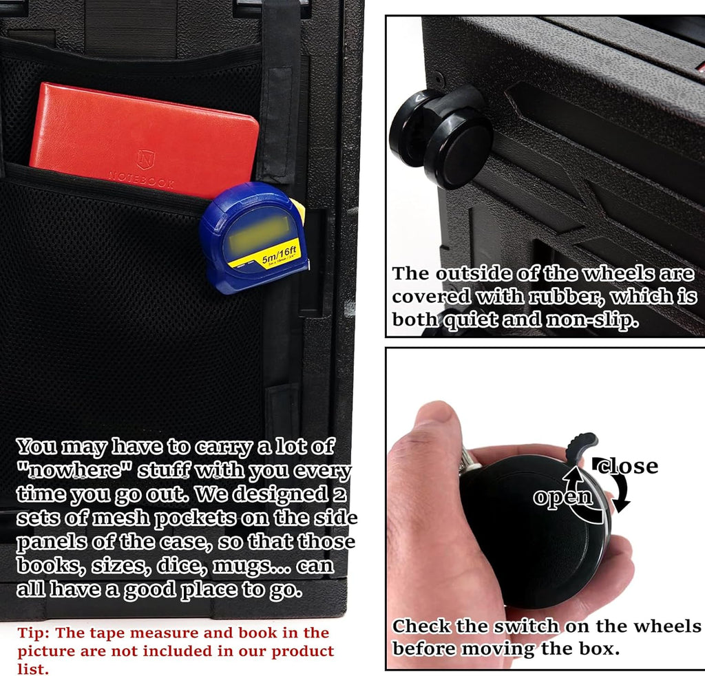 oTTRPGo Large Magnetic Miniature Carrying Case with Wheels for Warhammer | Trolley handle transport box, fits 3000+ pts Warhammer 40k & Age of Sigmar, tabletop RPG DND miniatures storage case