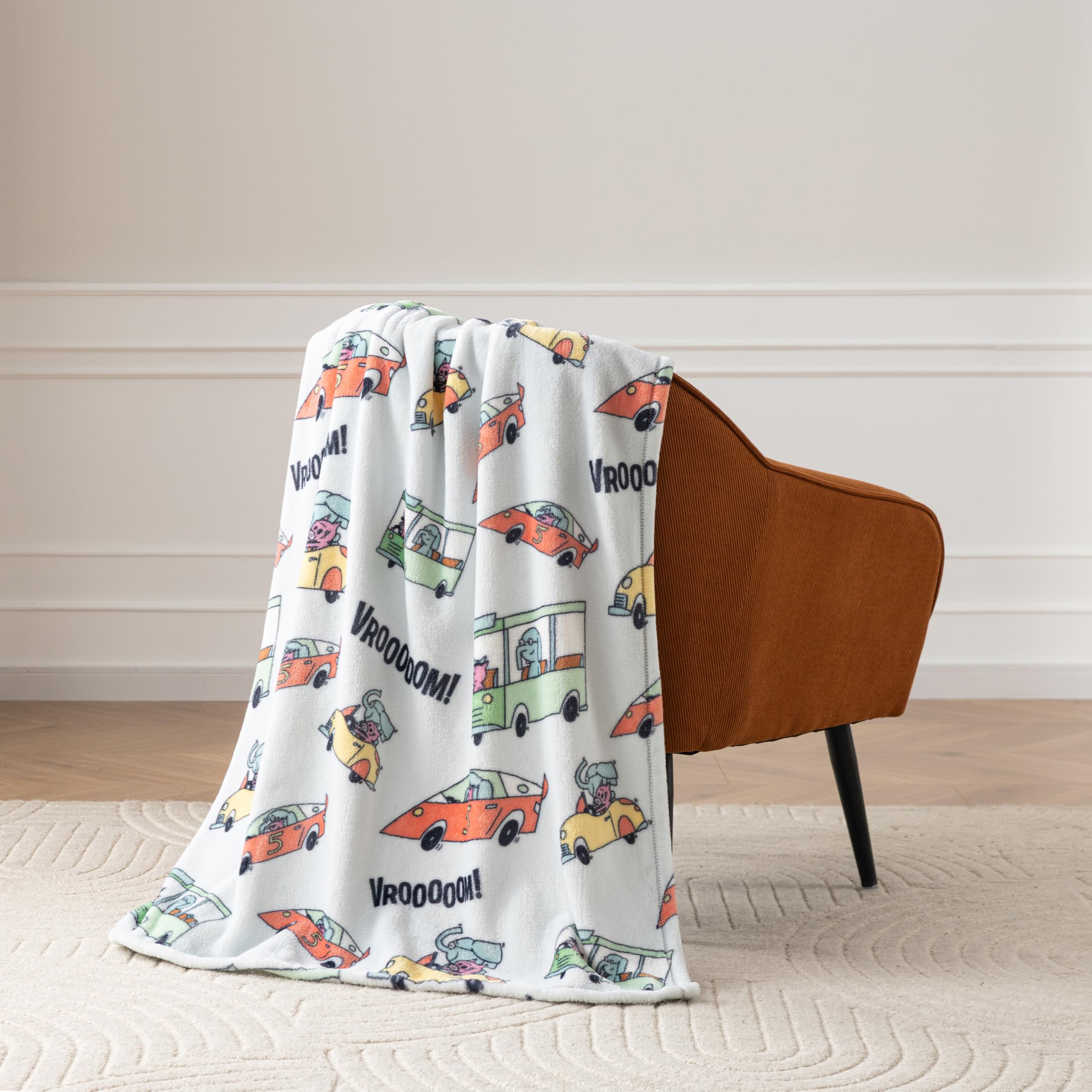 Berkshire Blanket VelvetLoft® Luxury Soft Polyester Throw Blanket, Don’t Let The Pigeon Drive The Bus, 50 x 70in(Official Mo Willems® Product)