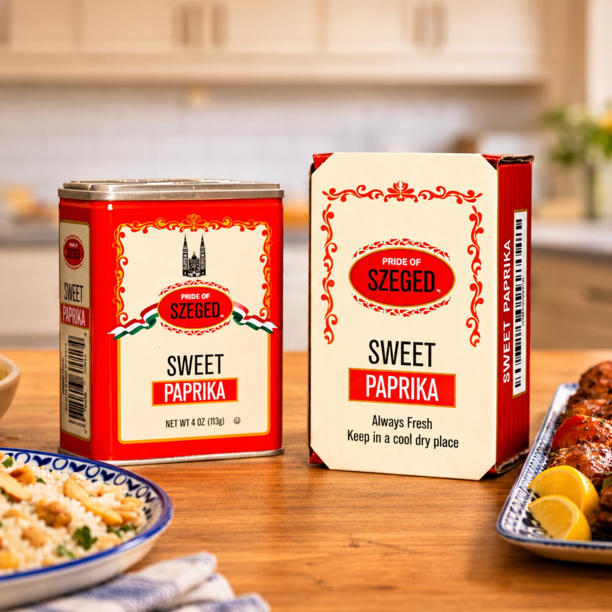 Pride of Szeged Hot Paprika Powder, Bright Red, 4 oz. Tin, 1-Count