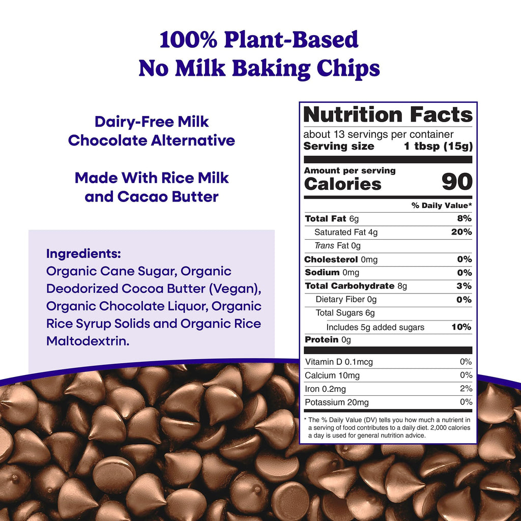 Pascha Organic 70% Cacao Baking Chips - Bittersweet Dark Chocolate with Coconut Sugar - Vegan, Non-GMO, Rainforest Alliance Certified - Allergen-Free (Pack of 8)