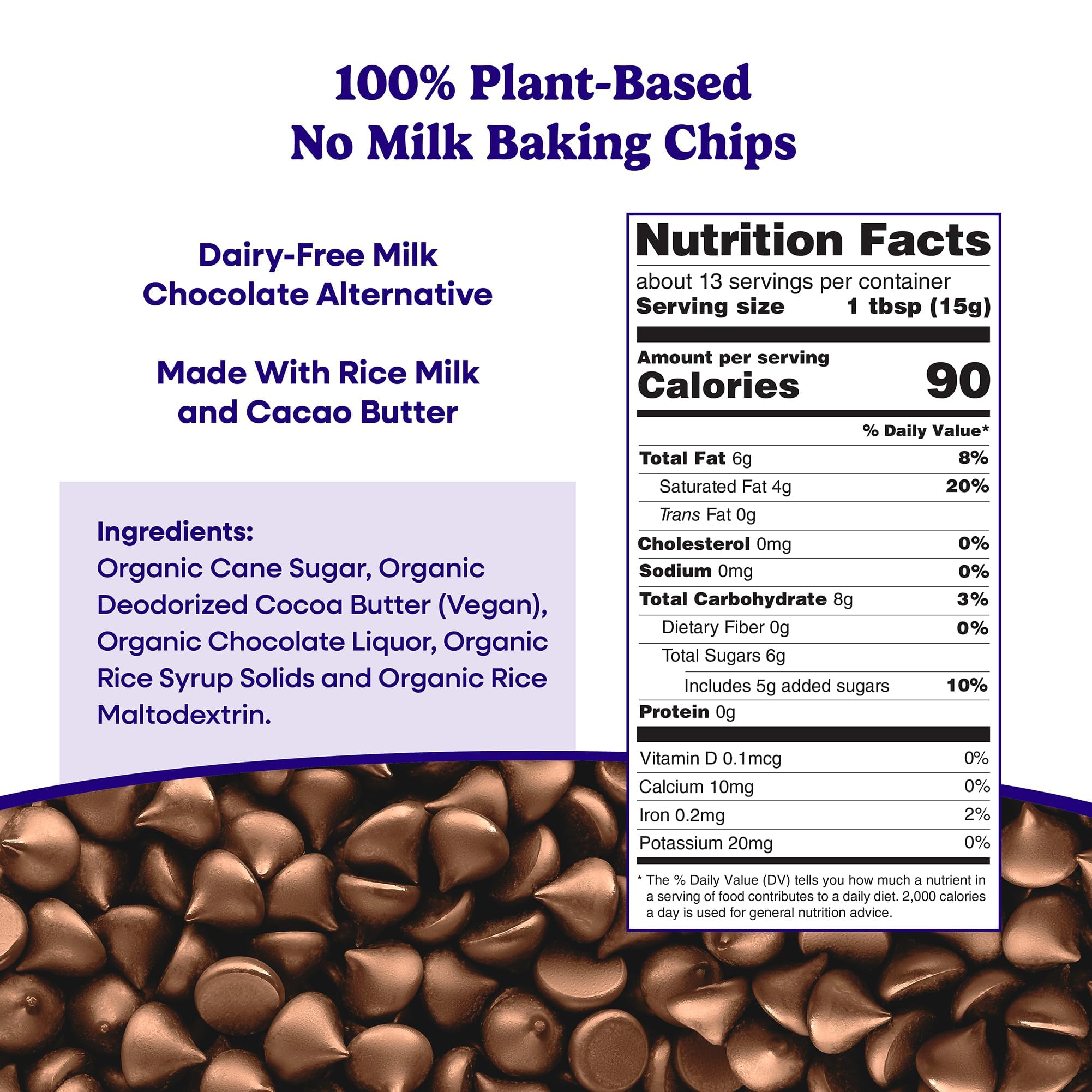 Pascha Organic 70% Cacao Baking Chips - Bittersweet Dark Chocolate with Coconut Sugar - Vegan, Non-GMO, Rainforest Alliance Certified - Allergen-Free (Pack of 8)
