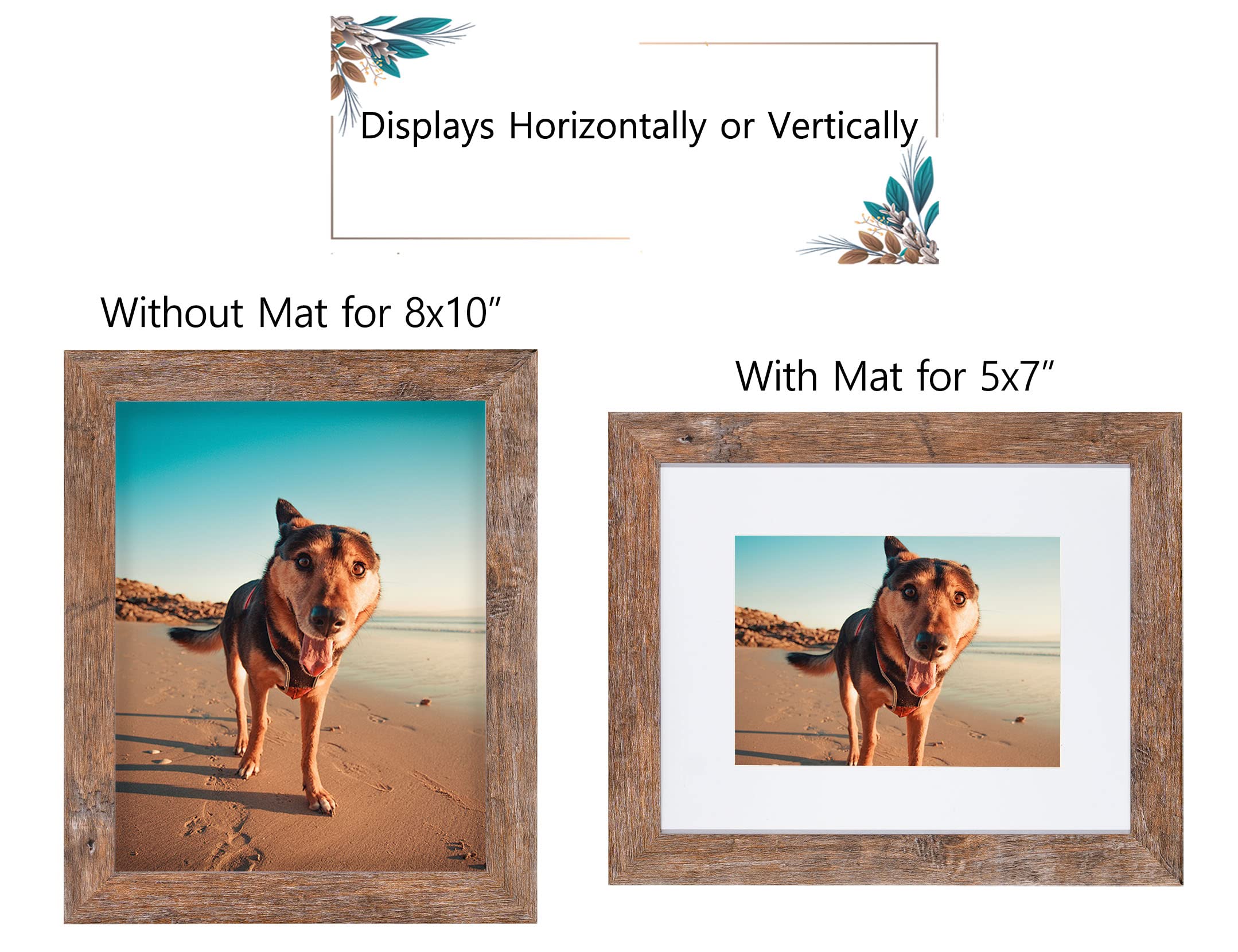 Califortree Black 11x14 Picture Frame - Display Photos 8x10 with Mat or 11x14 Without Mat - HD Glass Inside, Set of 2