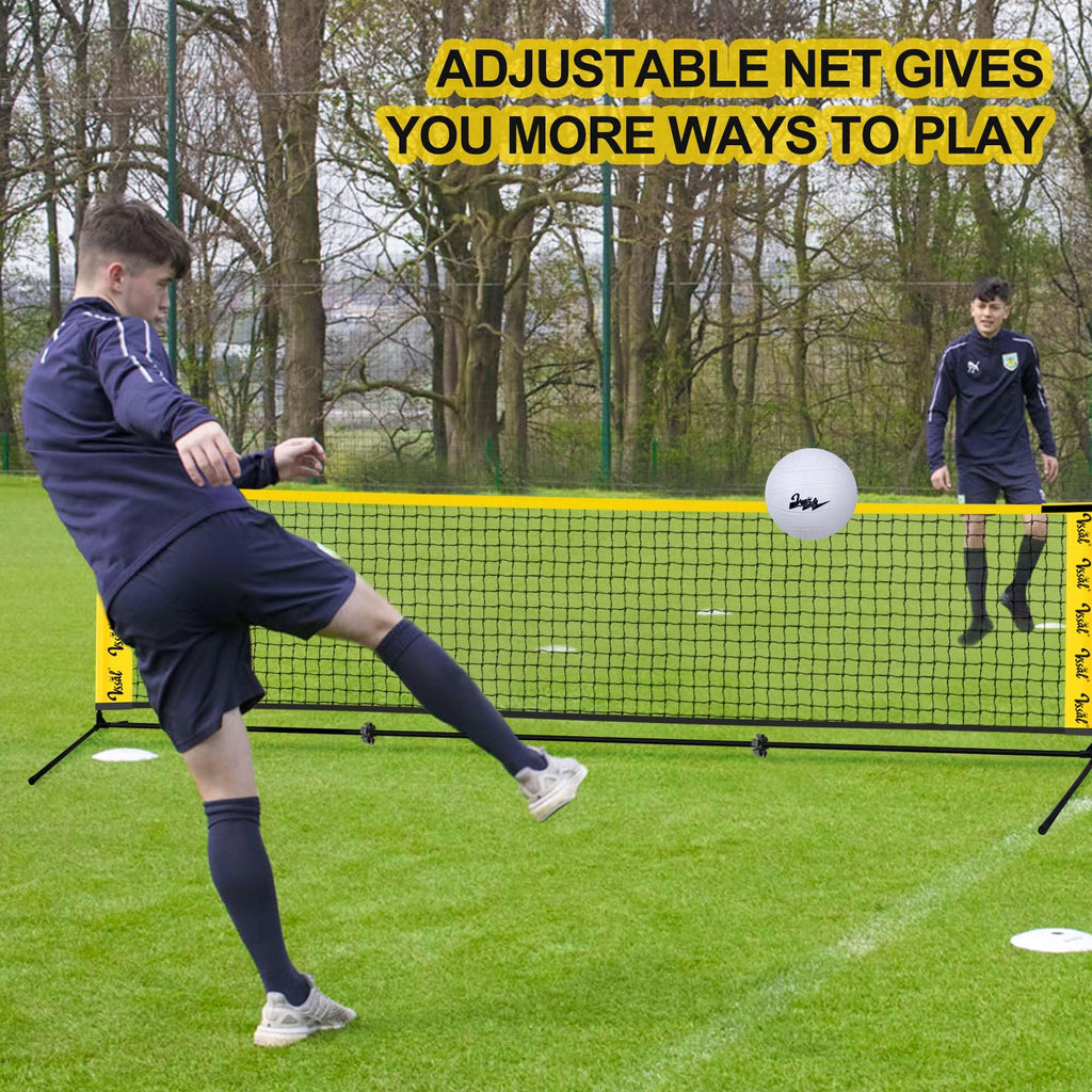 3-in-1 Portable Badminton, Volleyball & Pickleball Net Set for Adults, Adjustable Height 34"–7 ft for Backyards or Beach, Outdoor Sports Combo with Carry Bag, Rackets, Paddles & Balls