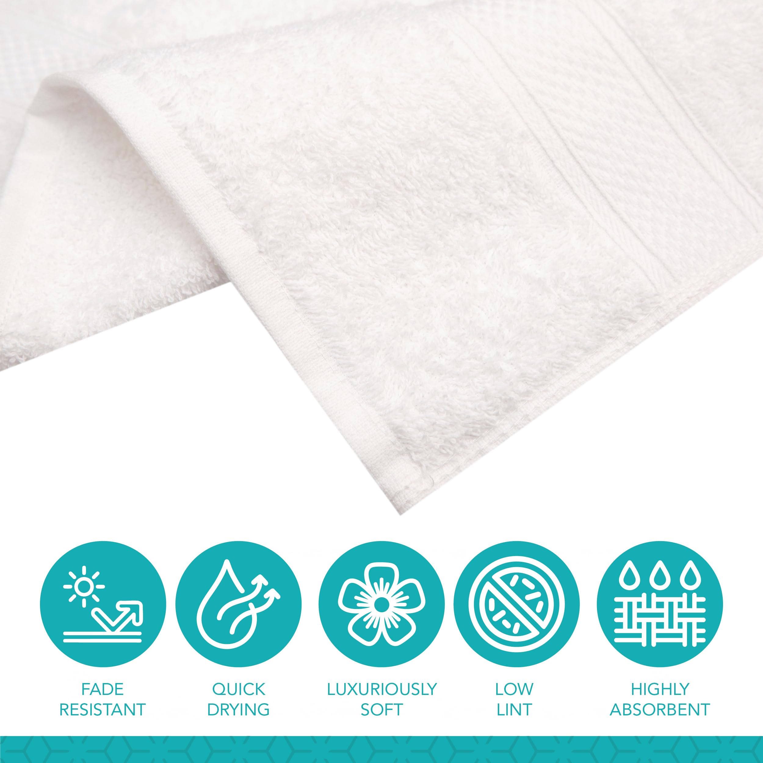 Pleasant Home Bath Towels Set of 6 (24” x 50”) 100% Cotton, 515 GSM | Lightweight, Soft & Highly Absorbent Luxury Towels for Bathroom | for Gym, Pool & Spa | 6 Pack, Gray